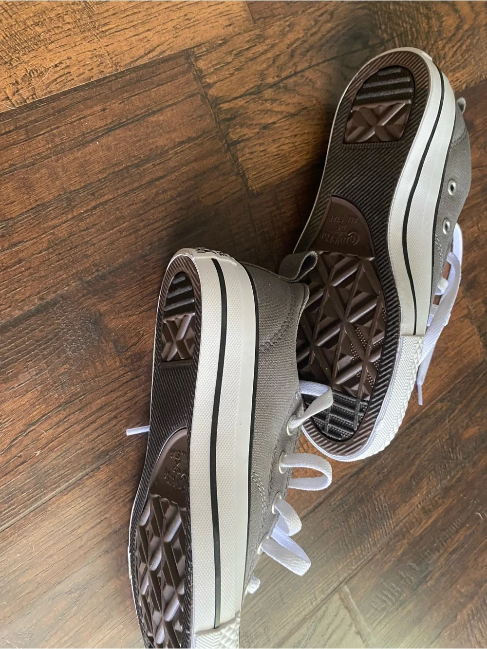 Converse Kids Gray Canvas Low-Top Sneakers with White Laces
